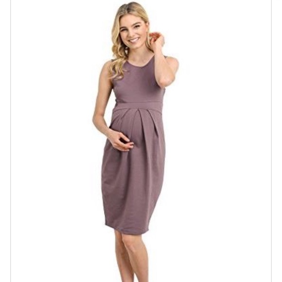LaClef Maternity Dress Lavender Mauve - Picture 4 of 8